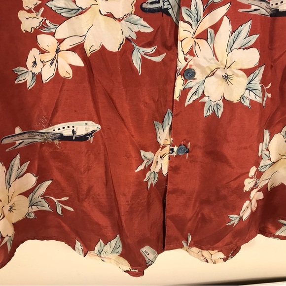 Men’s Summa Hawaiian XL Button Down Shirt Rust Colour Silk and Nylon. Vacation - Picture 2 of 9